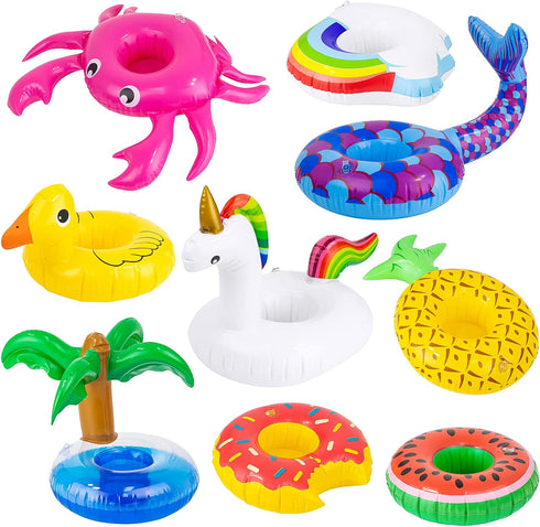 UNICORN ELEMENT 9 Pcs Cute 11.5 Inch Girl Doll Swim Accessories Set Swimming Pool Floaties Party Ring Inflatable Drink Holder for 11.5" Girl Dolls Pool Toys