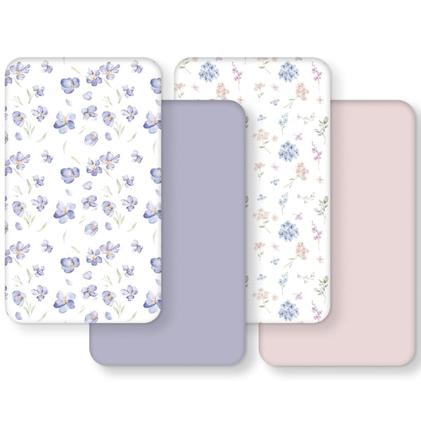 Baby Crib Sheets Girl, Toddler Bed Sheets Fitted for 52x28Standard Crib and
