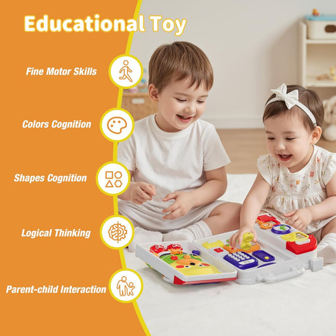 1-3 2-4Musical 12-18 1 HYES Montessori Busy Board for Toddlers Toy for Month Age, Early Educational Learning Birthday