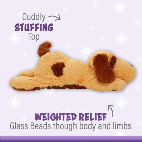 1i4 Group Jumbo Weighted Hugs by Warm Pals – Dog – 4lbs – Cozy Microwavable Lavender Scented Plush Toy