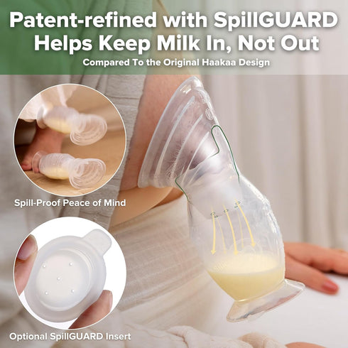 Gen.2 4oz/100ml Set, haakaa Plus Upgraded Manual Breast Pump, Multi-Ring ComfortCARE Sensitive Silicone Breast Pump
