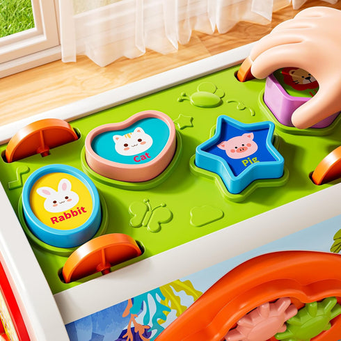 XINNOVEL 6-in-1 3 Hammering 2+ Montessori Toys for Year Old, Pounding Toy with Xylophone, Number Maze, Spinning Gear