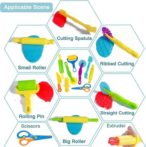 Yiklucg 24 Sets 3-4-8 Unleash Creativity with Pcs Play Dough Tools Dough Accessories.Ideal as a Gift for Kids Aged