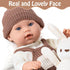 12" 3 UZIDBTO Baby Dolls with Carrier Bassinet,Newborn Alive Doll with Accessories and Knit Clothes Includes