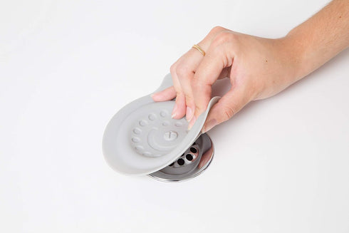 Ubbi Bathtub Drain Cover, Silicone Drain Stopper with Suction for Baby Bath Time Accessory, Gray