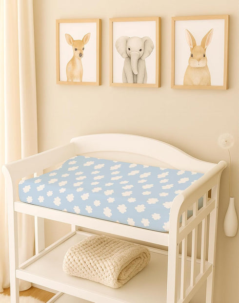 2 Pack, 3216 Changing Pad Cover for Baby Boys Girls Fits Standard Changing Table Pads, Silky Breathable Stretch Knit