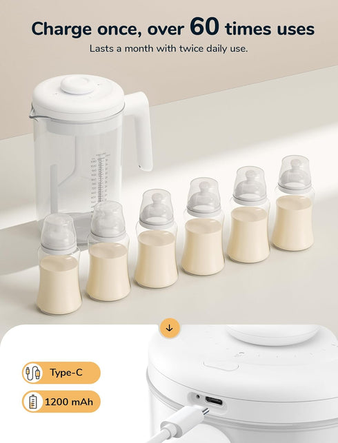 36 oz Electric Formula Pitcher, Baby Formula Mixing Pitcher, Automatic Baby Formula Mixer, Bidirectional Stirring