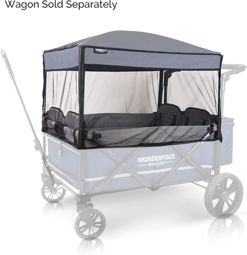 X4 X4M) WONDERFOLD Mosquito Net for Stroller Wagon Featuring Easy Access Zippered Entrance with Quick and Easy Install