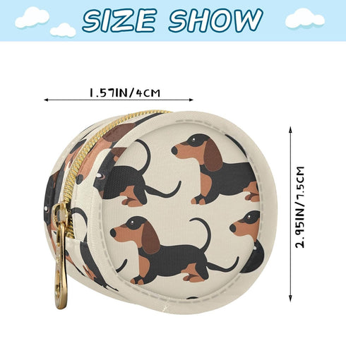 YETTASBIN Dachshund Dog Portable Pacifier Holder Case with Metal Hook Buckle & Zipper for Diaper Bag and Stroller