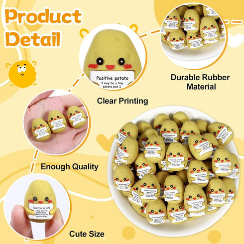 50 party greeting Pcs Mini Rubber Potato Gifts Positive Inspirational Potato Figures Bulk Motivational Potatoes