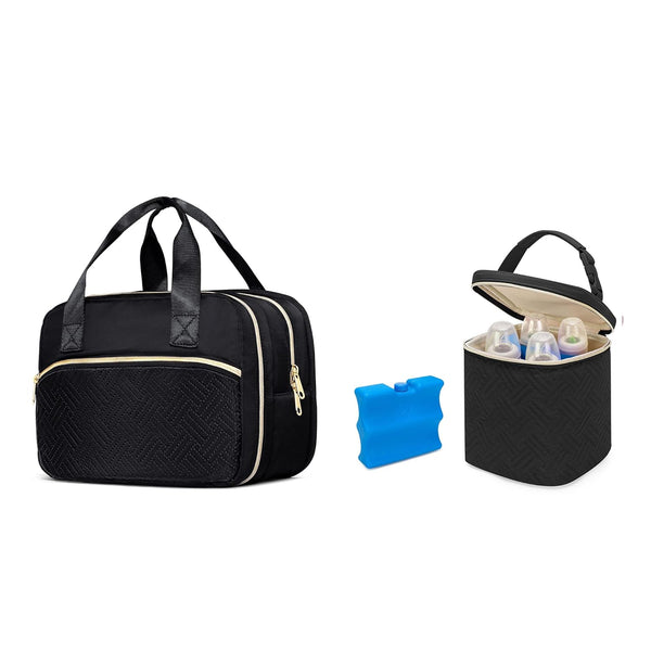 Fasrom Wearable Pump Carrying Bag with Cooler Bundle with Insulated Bottle Bag