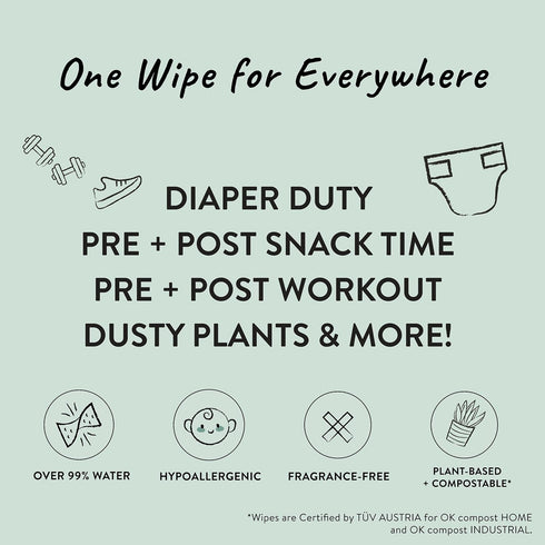 The Honest Company Clean Conscious Unscented Wipes, 576 Count, Compostable, Plant-Based, Hypoallergenic