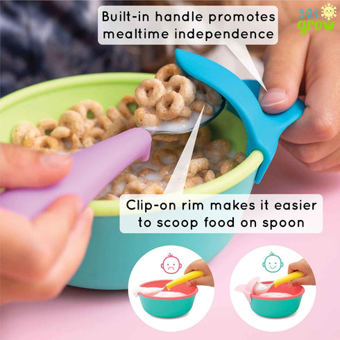 Easy Scoop & Hold Bowl Set - Silicone Bowls for Babies, Toddlers, Kids, Set of 2 Bowls | 6 mo+ | Dishwasher and