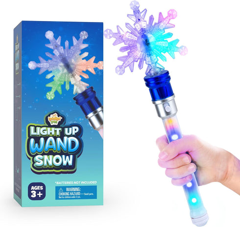 IPIDIPI TOYS Snowflake Wand - Spinning Light Up Magic Wand for Kids, Princess Fairy, Easter Basket Stuffers, Gifts for