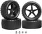 12mm Hex Wheels Tires Set (1/10 RC Buggy) - Front & Rear Compatible with Traxxas Bandit Vxl, Non-Glued