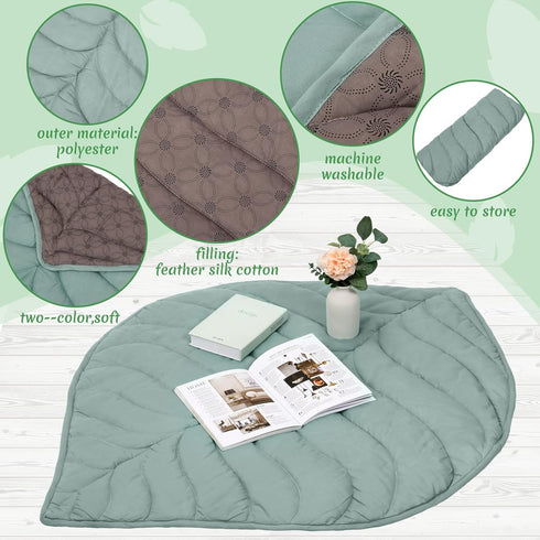 Funtery Baby Play Mat, 56 x 42 Inch Cotton Crawling Cushion, Thick Soft Reversible Nursery Rug for Kids