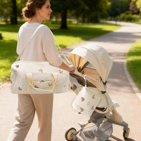 Uauai 2 Hospital Bag for Women Labor Delivery, Baby Hospital Bag, Tote Diaper Bag Pcs, Baby Travel Maternity, Cotton