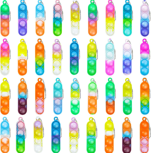 Tiusue 36 Pcs Pop Its Keychain Kids Valentines Party Favors Pop Its Fidget
