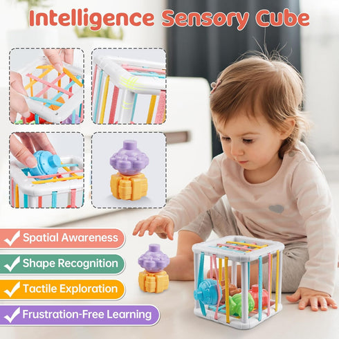 6 1 1 1 2 3 in Montessori Baby Toys for Year Old, Toddlers Sensory Teething Toys for Babies, Wooden Stacking Building