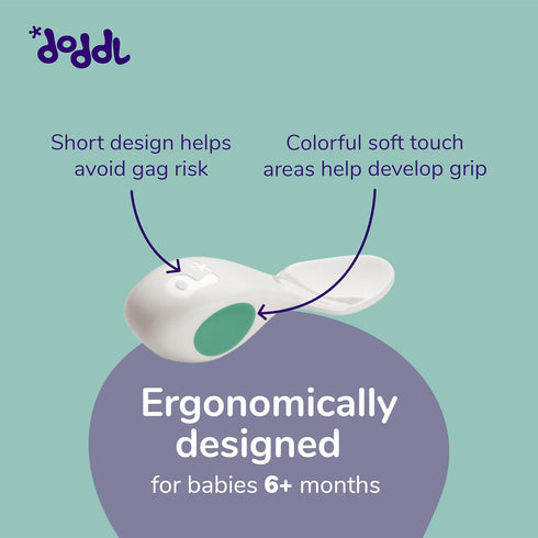 doddl Baby Spoon and Fork Set with Travel Case, Ergonomic Utensils for Self Feeding, BPA Free, Dishwasher Safe