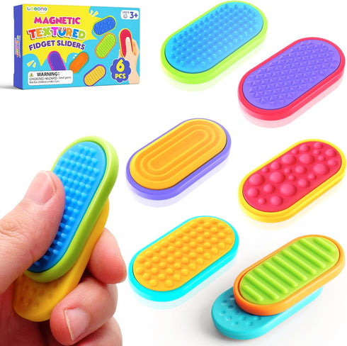 Sensory Fidget Magnet Toys for Kids: Silicone Magnetic Sliders Stress Fidgets for