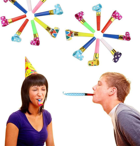 30 Pcs Colorful Party Blower, Musical Blowouts Whistles for Funny Party Noisemakers and Supplies