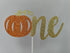 Glitter Pumpkin One Cake Topper - Little Pumpkin 1st Birthday Decorations for Fall