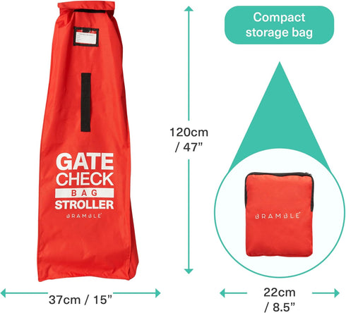 Bramble 600D Oxford 47" Large Umbrella Stroller Bag for Airplane, Waterproof Gate Check Travel Bag
