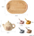 Set 1-3 Set 3 4 5 (15 Tea Party for Little Girls Kids Tea with Silicone Teapot Cups Coasters Carrying Scoop Wooden