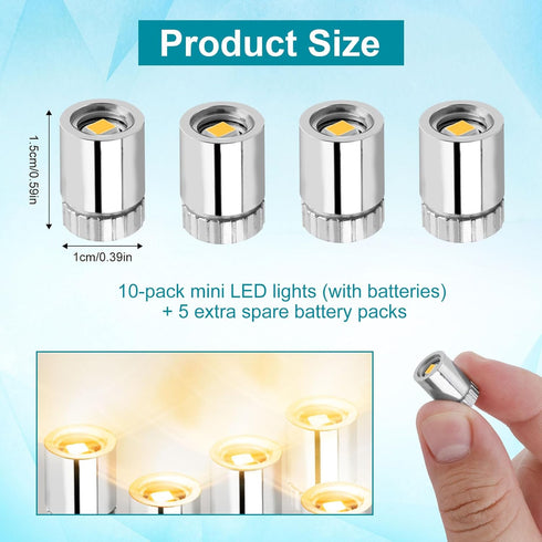 BTFO 10pcs Miniature Led Lights, Tiny Small Led Lights Battery Powered Balloon Mini Spot for Paper Lantern Party