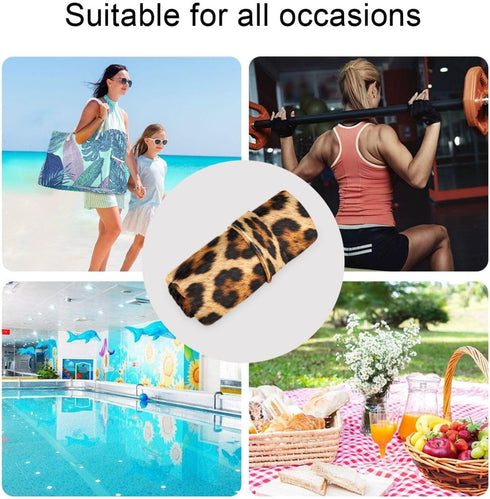 Haskirky 2 Leopard Print Brown Pcs Cloth Diaper Wet Dry Bags,Waterproof and Washable Bag for Travel Reusable Wet Bag
