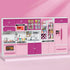 57 PCS Kitchen Playset for Girls - 5-in-1 Toddler Mini Kitchen with Realistic Lights & Sounds, Pink
