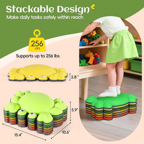 3 4 5 6 7+ TOPNEW Stepping Stones for Kids, Non-Slip Balance Stepping Stones for Promoting Children's Coordination
