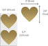 50 Pack, 3" Heart Scratch Off Stickers Labels - Gold