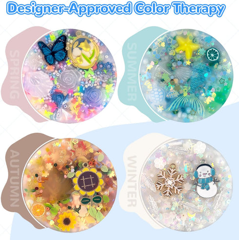 LOOMI 4PCS (6CM/2.93IN) Picking Pads, Seasonal Theme Sensory Fidget Toys Pads - Silicone Skin Picking Relief