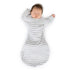 Set, 6-9 4pk, SwaddleDesigns Baby Swaddle Gray Stripes, Mo Transitional Swaddle Sack with Arms Up Half-Length Sleeves