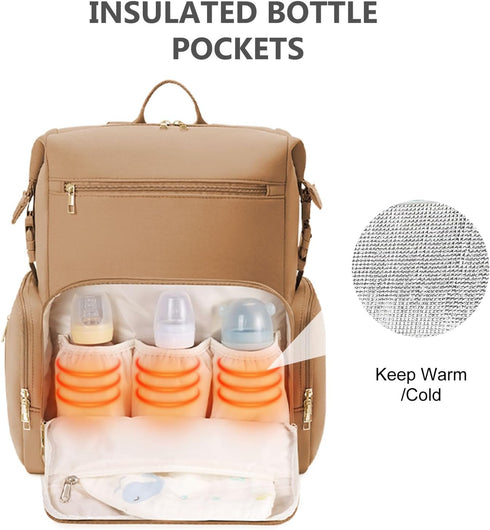 Backpack CEI-CEI Neoprene Diaper bag Waterproof Baby Changing Bags for Mom and Dad with Changing Pad Large Travel