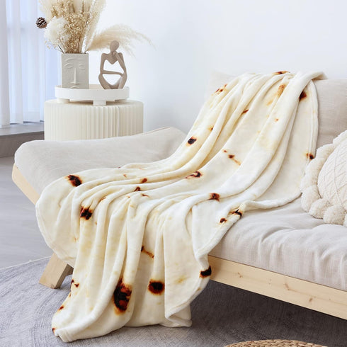300 Bnuitland Burritos Tortilla Throw Blanket, GSM Double Sided Giant Funny Gift, Realistic Super Soft Novelty Taco