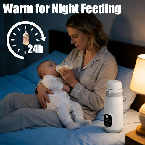 Slxypater Portable Milk Warmer for Baby - Dual Heating Modes for Breast Milk & Water,Bottle Warmer On The Go,Fast