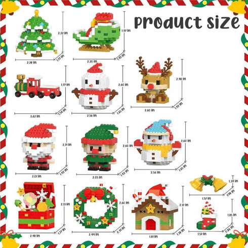 NDZUI 2025 Set, Set 1 Set) Christmas Building Blocks Stacking Bricks Christmas Decorations and Gifts Building Toys Xmas