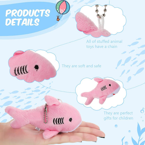 Mini Stuffed Animal Soft Shark Plush Toys, 4.7 Inch Tiny Ocean Animal Party Favors for Kids