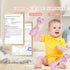 0-12 Baby Rattle Teething Toys Cat Silicone Teether Rattles for Baby Months Food Grade Silicone (Pink)
