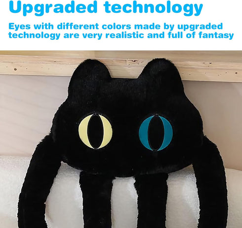 Long Cat Plush Pillow, 39" Cute Black Kawaii Soft Plushies, Big Stuffed Animals Gift for Kids Girlfriend