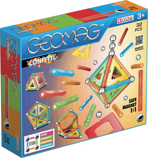 Geomag Confetti Magnetic Buildings and Educational Games, 32 Pieces