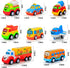 9 Pcs Cars Toys for Toddlers, Big Carrier Truck with 8 Small Cartoon Pull Back Cars, Colorful Vehicles with Sound and