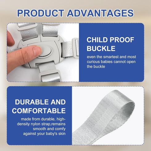 Sarlamd 5 Adjustable High Chair Straps Replacement Compatible with Ingenuity for Most for Most Point High