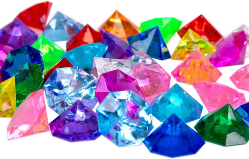 jollylife 36PCS Acrylic Diamond Gems Jewels, 25 Carat Diving Gem Pool Toys for Pirate Treasure Chest Hunt Party Favors