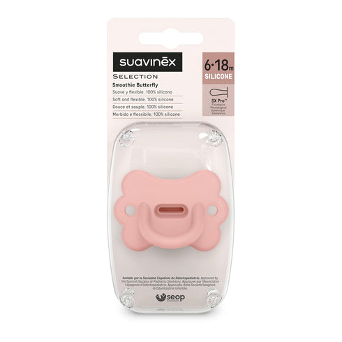 1Pk, 100% 6-18 Color Essence SX PRO Silicone Butterfly Baby Pacifier Made with Soft Silicone, Baby Essentials Perfect