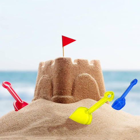 24 7.7 Inch Junkin Pcs Mini Plastic Sand Shovel Beach Toys Long Play Colorful Scoop Rake Sand Shovels for Beach