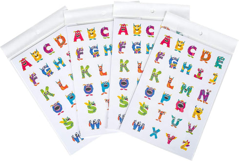 664 Pcs Cute Alphabet Letter Stickers - 24 Sheets Colorful Animals Art Paper for Preschool Kids, Scrapbook, Party